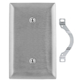 Hubbell Wiring Device-Kellems Wallplates and Boxes, Metallic Plates, 1- Gang, Strap Mounted Blank, 430 Stainless Steel SS14L